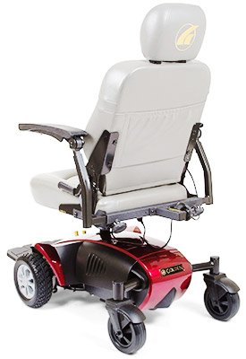 Back part of the Golden Technologies Alante Sport Power Chair almost fully facing the front.