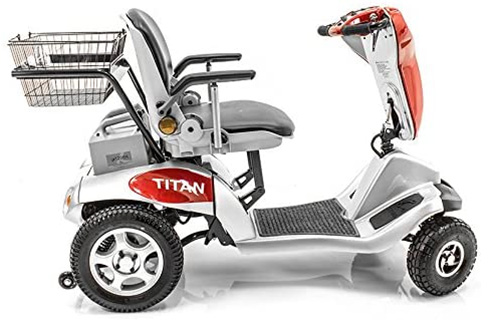 Side view of the Titan Hummer scooter with rear-mounted Basket