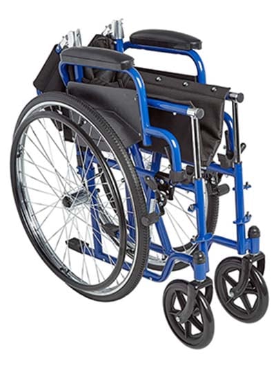 Folded Ziggo Pediatric wheelchair with Blue Color