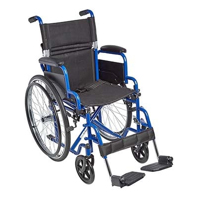 Right Side View of Blue Color Ziggo Lightweight Wheelchair