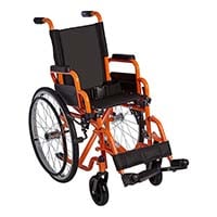 Orange Variant of Ziggo Lightweight Pediatric Wheelchair