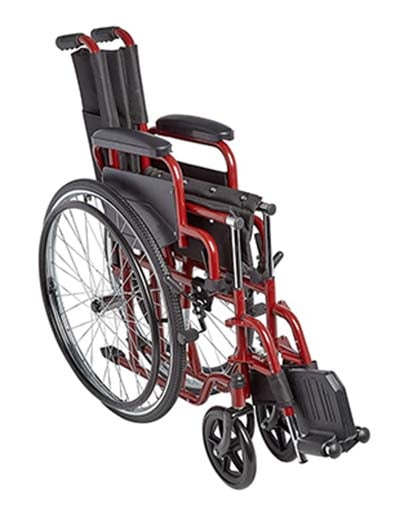 Folded Ziggo Manual wheelchair with Red Color
