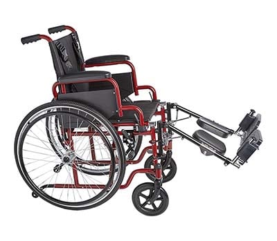 Right Side View of The Ziggo Pediatric Wheelchair With Extended Leg Rests