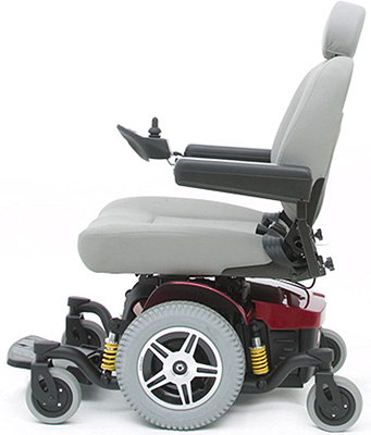 The Jazzy 614 HD Power Chair facing fully to the left 