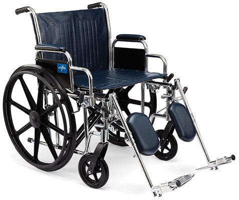 The Medline Excel 24 wheelchair with nylon upholstery