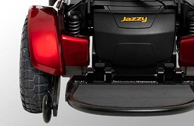 Image of Jazzy 1450 Power Wheelchair Front Wheel and Footrest