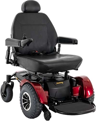 Image of Jazzy 1450 Wheelchair Front view Red