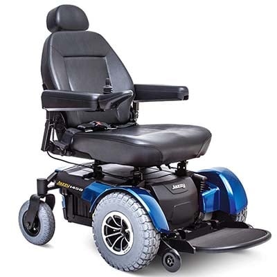 Image of Pride Jazzy 1450 Power Chair Side Blue