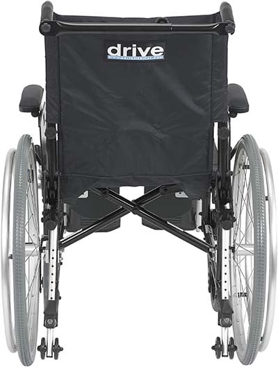 Back View of Black Color Drive Medical Cougar Wheelchair