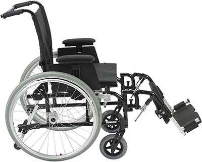 Right Side View of Black Color Drive Medical Cougar Ultra Lite Wheelchair