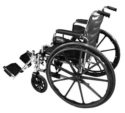 Tracer wheelchair facing to the left