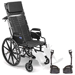 Invacare High Back wheelchair with Aluminum footrests 