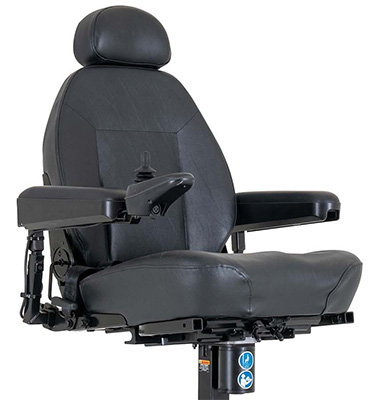 Pride Jazzy Select 6 chair with Black leather upholstery