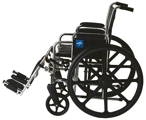 Medline Wheelchair Excel 2000 with elevated legrests