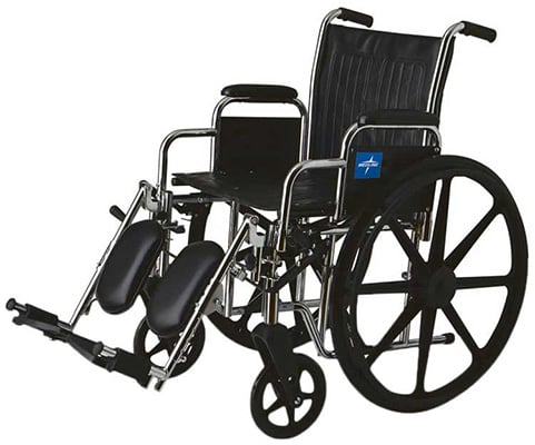 Medline wheelchair Excel 2000 with leg rests and chrome frame 