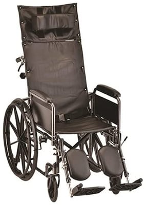 The Nova 6200S Recliner Wheelchair facing halfway to the right