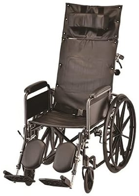 The Nova Reclining Wheelchair facing halfway to the left