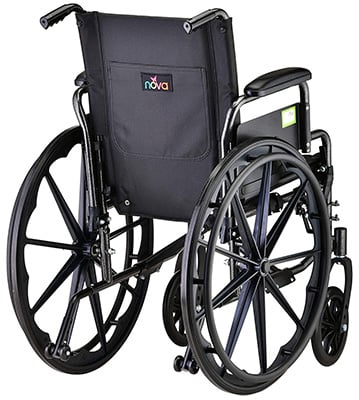 Storage at the back of the Nova 72000 wheelchair  