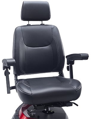Captain-style seat of the Drive Ventura 4 wheel scooter 