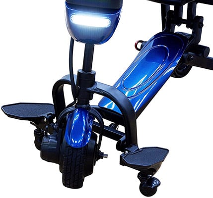 LED headlamp above the front Chassis cover of iLiving V8 Foldable Mobility Scooter 