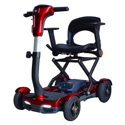 Red metallic variant of TeQno Power Scooter
