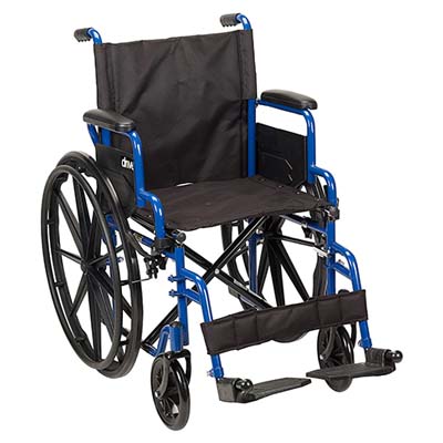 Drive Medical Blue Streak Ultra Lightweight Wheelchair with footrests
