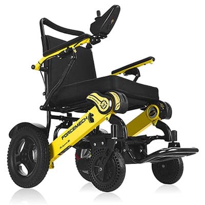 Forcemech Navigator XL Electric Wheelchair with a joystick controller attached to its right armrest
