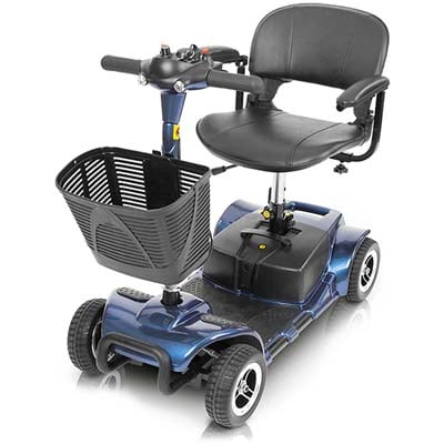 A four-wheel mobility scooter as an example of a power wheelchair drive configuration
