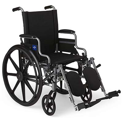 Medline Light Weight Wheelchair Black Color Side View