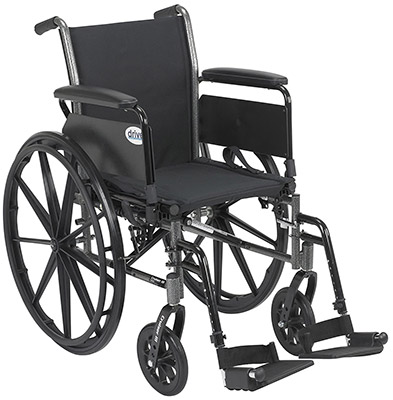 Drive Medical Cruiser III ultralight manual wheelchair with adjustable leg rests
