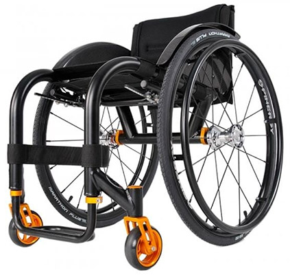 The GTM Endeavour wheelchair with handrims