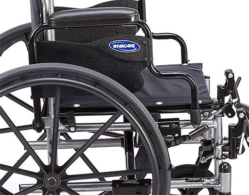 The Invacare Tracer SX5 Ultra Light wheelchair with side guards