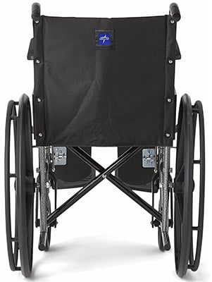 Back part of the Medline MDS806550E Ultralight manual wheelchair 
