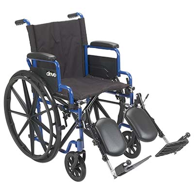 Drive Medical BLS18FBD ELR wheelchair with blue frame 