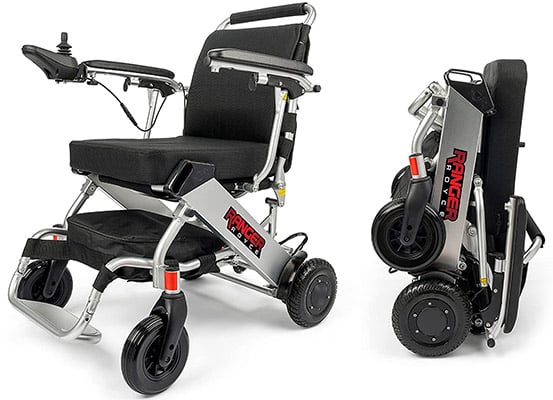 Fully assembled and folded Ranger Porto Mobility Wheelchair 