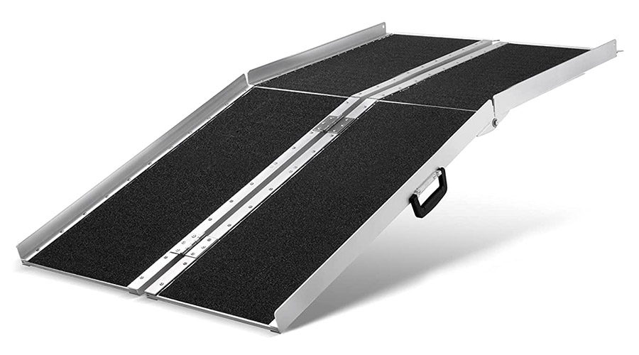 Multi-fold wheelchair ramp