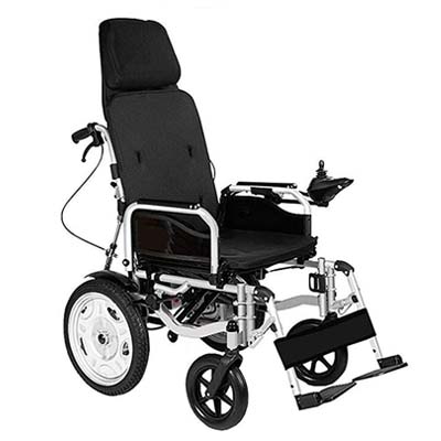 A lightweight electric wheelchair with a seat lift 