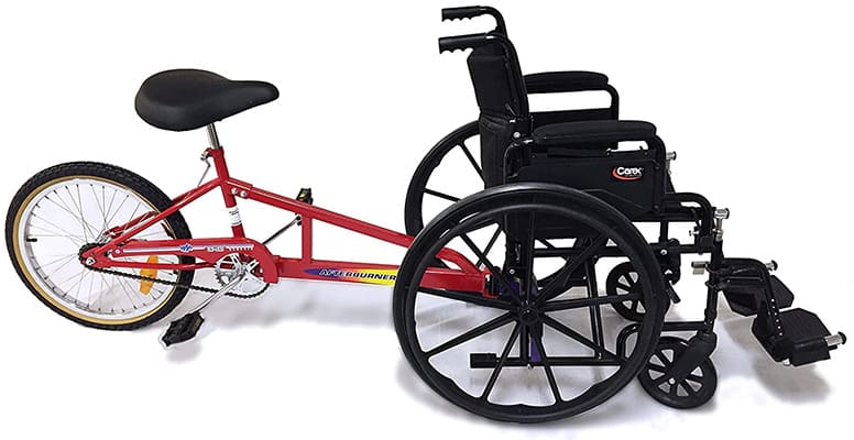 Tandem wheelchair bicycle