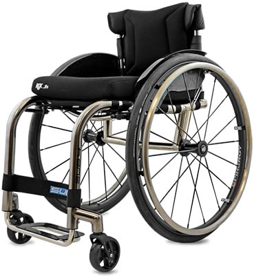 A Titanium lightweight folding wheelchair