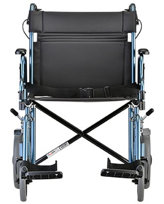 Nova 22 inch transport chair with Blue frame