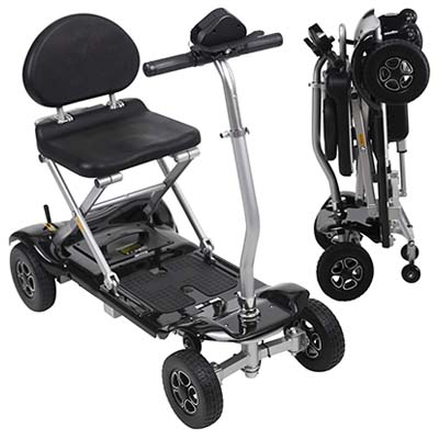 Vive Mobility Scooter, Foldable Electric Powered Portable Wheelchair 4 Wheel Light Compact Mobile Travel