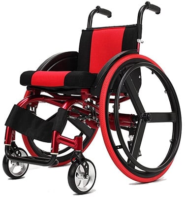 LVQING Sports Wheelchair with red frame