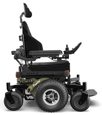 Leftview of Frontier V6 All Terrain Power Wheelchair
