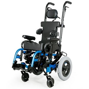Rightfront of Zippie Iris Pediatric Tilt-In-Space Wheelchair