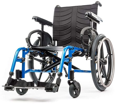 Quickie QXi/QX wheelchair with Blue frame