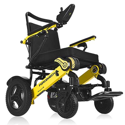 Forcemech Navigator XL Wheelchair with a Yellow frame 