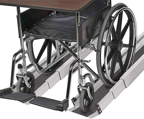 A wheelchair on a ramp 