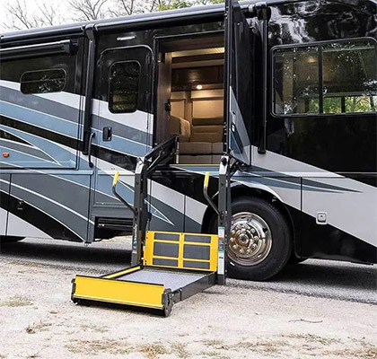 Wheelchair lift installed to a bus