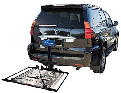 Wheelchair lift at the back of a car
