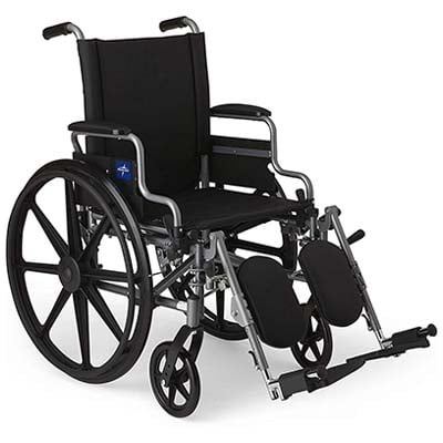 Medline lightweight manual wheelchair with front casters and rear wheels 